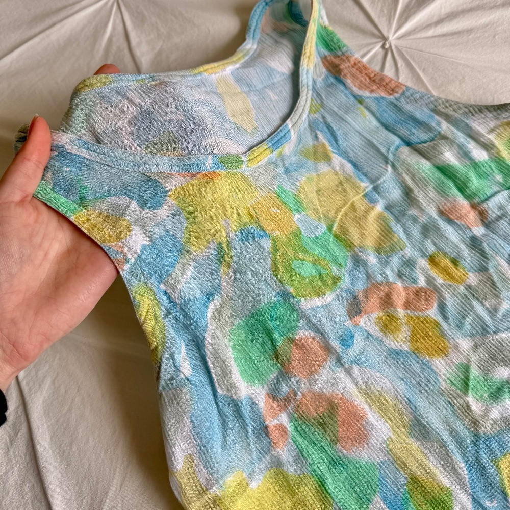 y2k watercolour flowy sleeveless tank